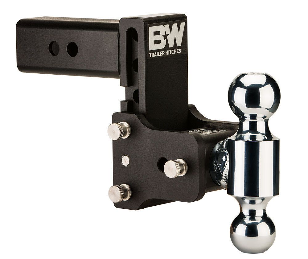 B&W 2.5" Tow & Stow Adjustable Ball Mount, 5" Drop, Dual-Ball (2" x 2-5/16")