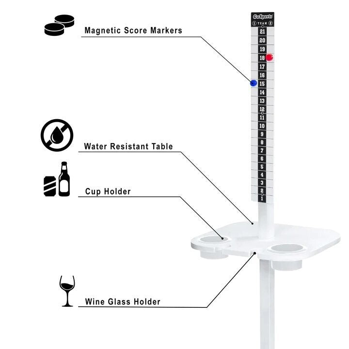 Score Keeper & Drink Stand Set - White