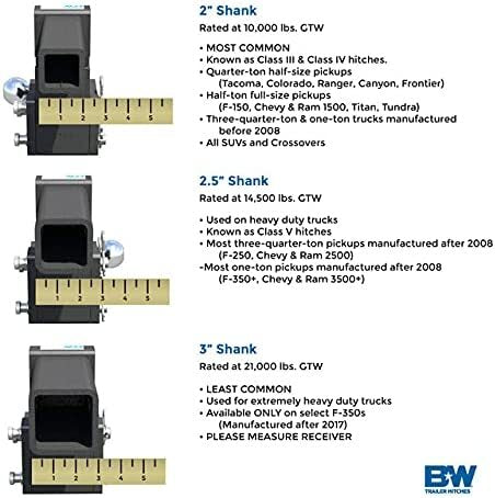 B&W 2" Tow & Stow Adjustable Ball Mount, 7" Drop, Dual-Ball (2" x 2-5/16")