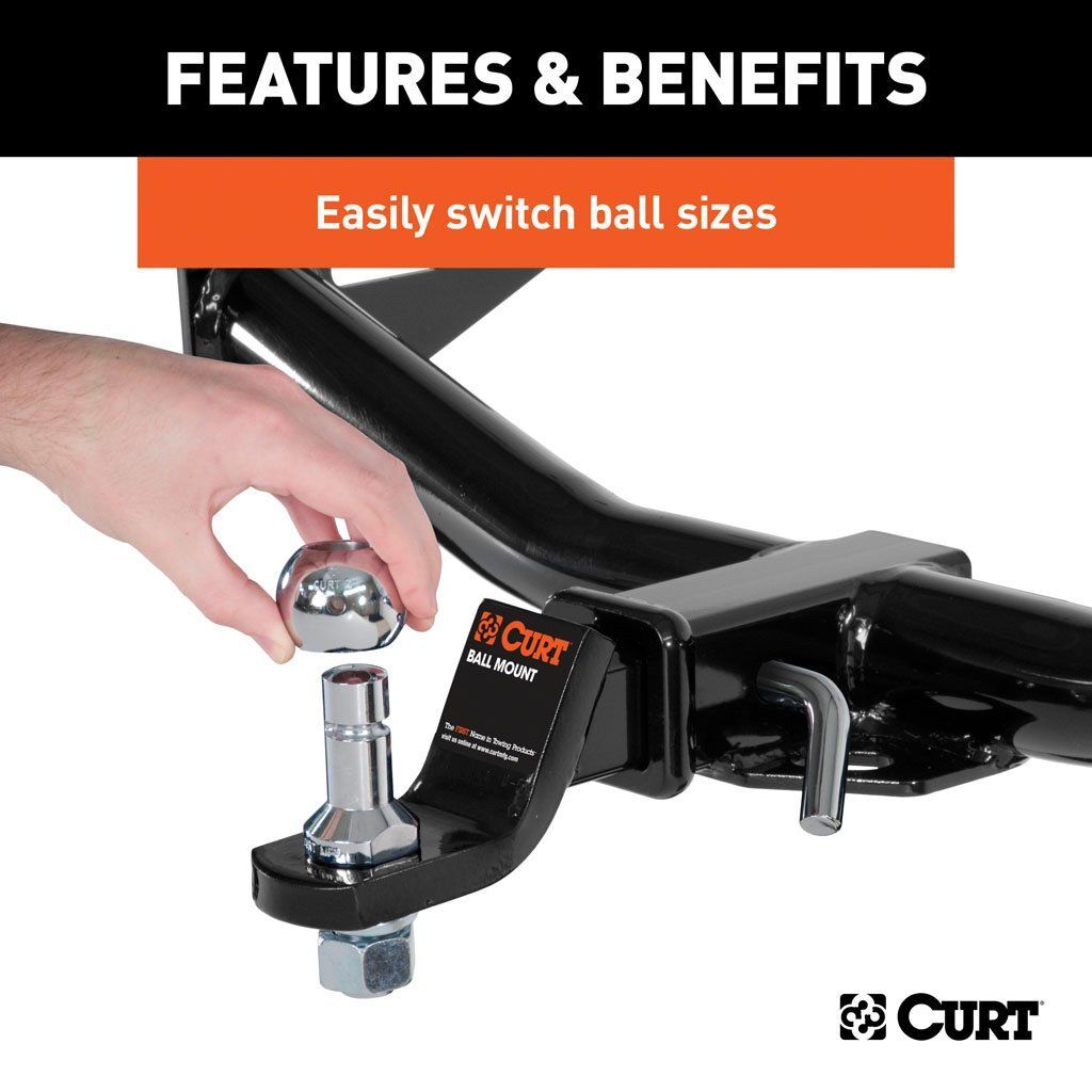 CURT Switch Ball Trailer Ball Set with 1" x 2-1/4" Shank, Three-Balls (1-7/8", 2", 2-5/16")