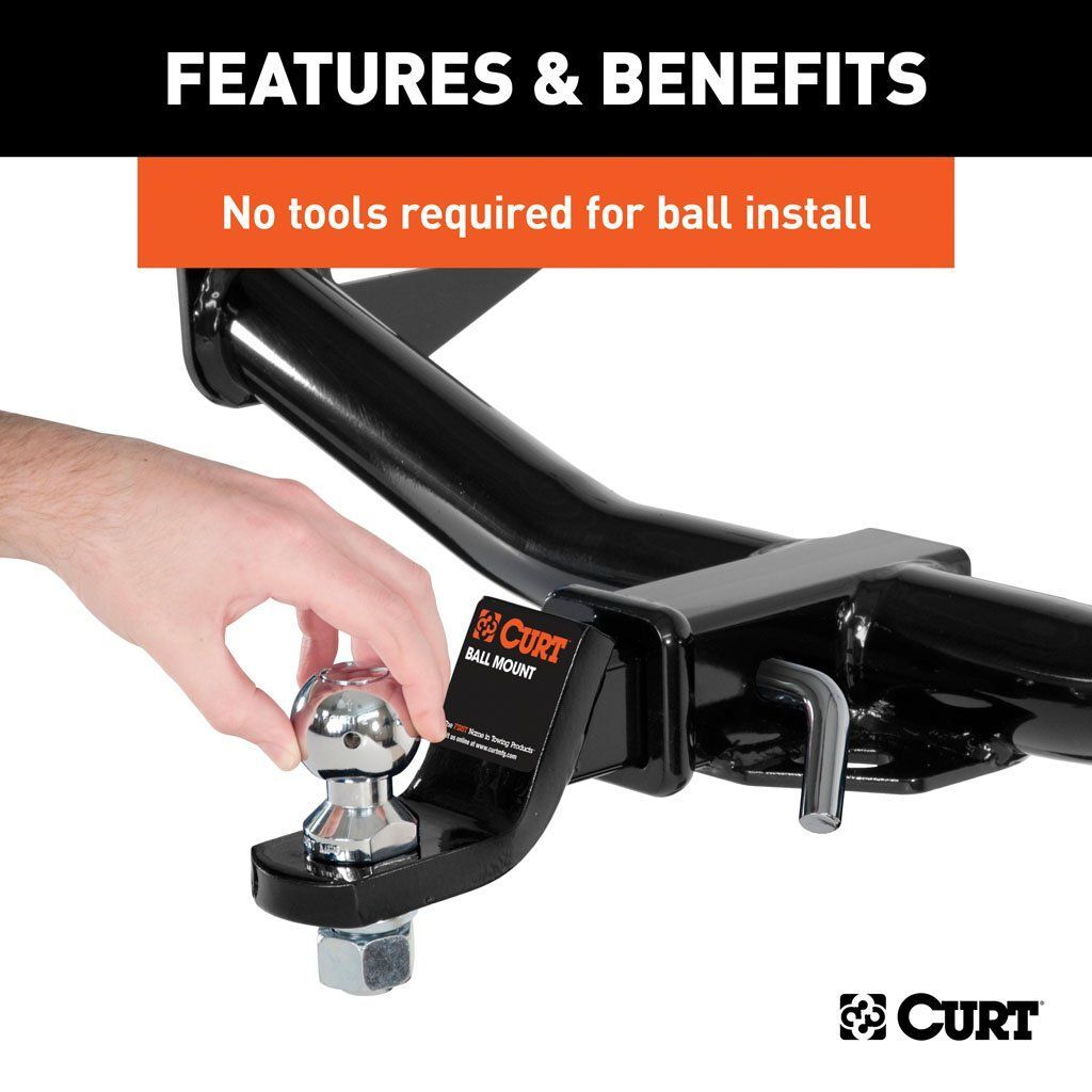 CURT Switch Ball Trailer Ball Set with 1" x 2-1/4" Shank, Three-Balls (1-7/8", 2", 2-5/16")