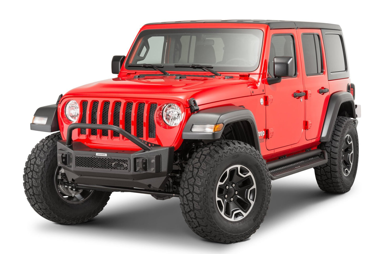 Go Rhino Rockline Stubby-Style Front Bumper with Overrider Grille Guard (07-22 Wrangler JK & JL / 20-22 Gladiator)