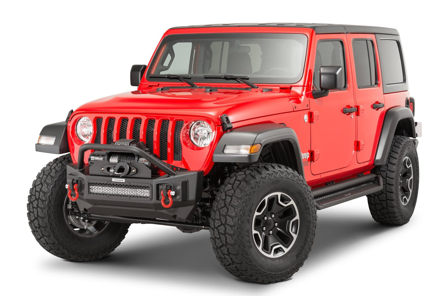 Go Rhino Rockline Stubby-Style Front Bumper with Overrider Grille Guard (07-22 Wrangler JK & JL / 20-22 Gladiator)