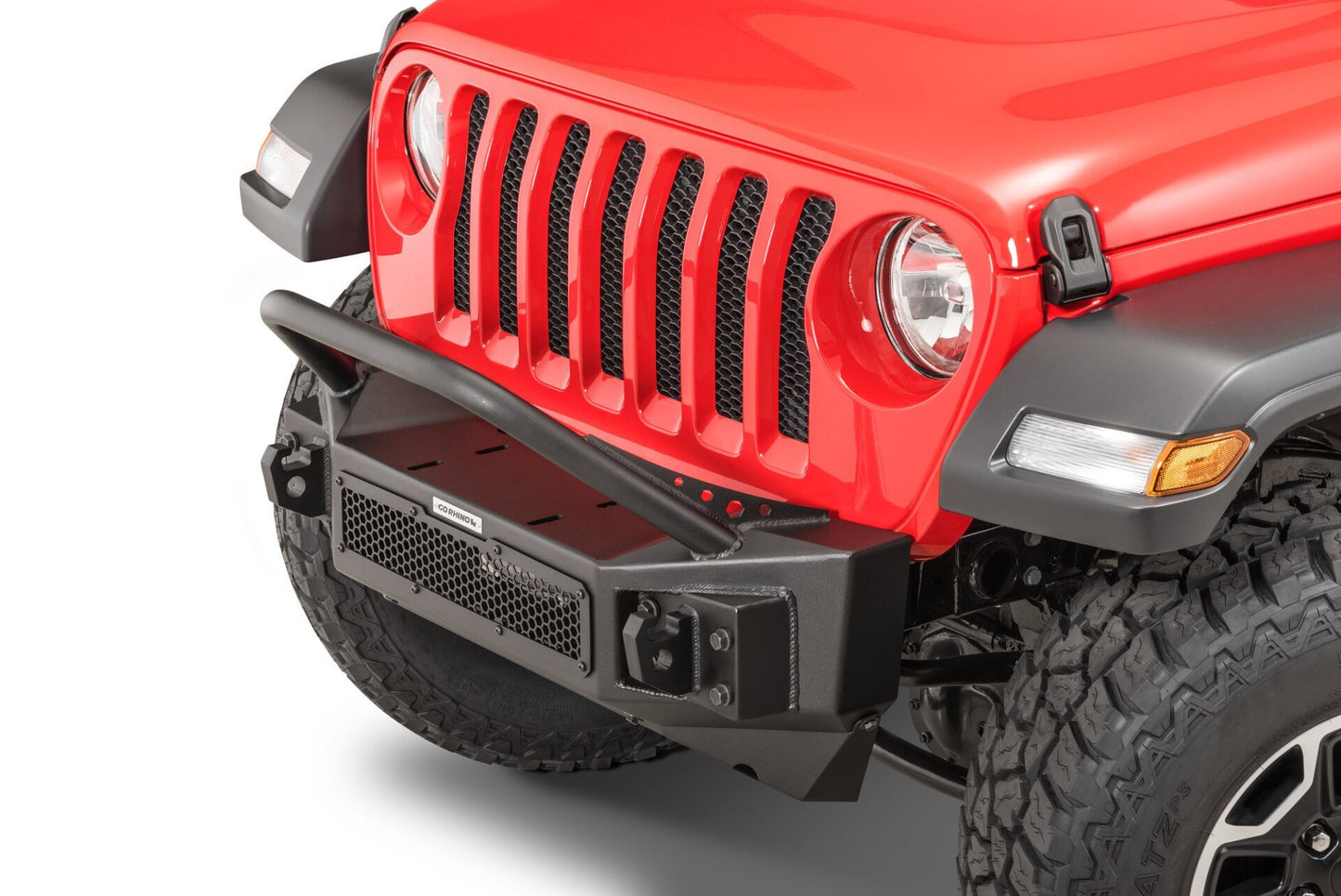 Go Rhino Rockline Stubby-Style Front Bumper with Overrider Grille Guard (07-22 Wrangler JK & JL / 20-22 Gladiator)