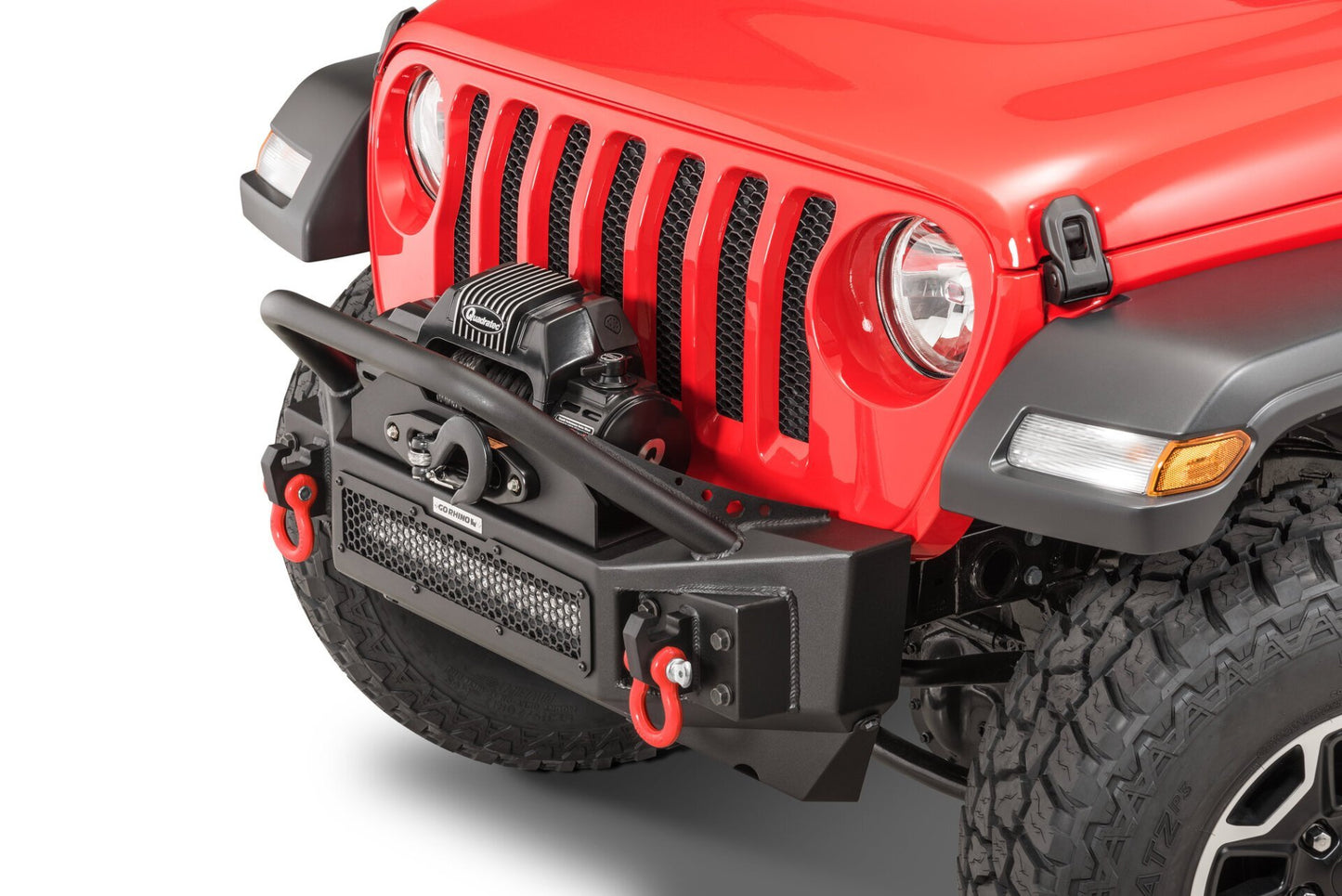 Go Rhino Rockline Stubby-Style Front Bumper with Overrider Grille Guard (07-22 Wrangler JK & JL / 20-22 Gladiator)