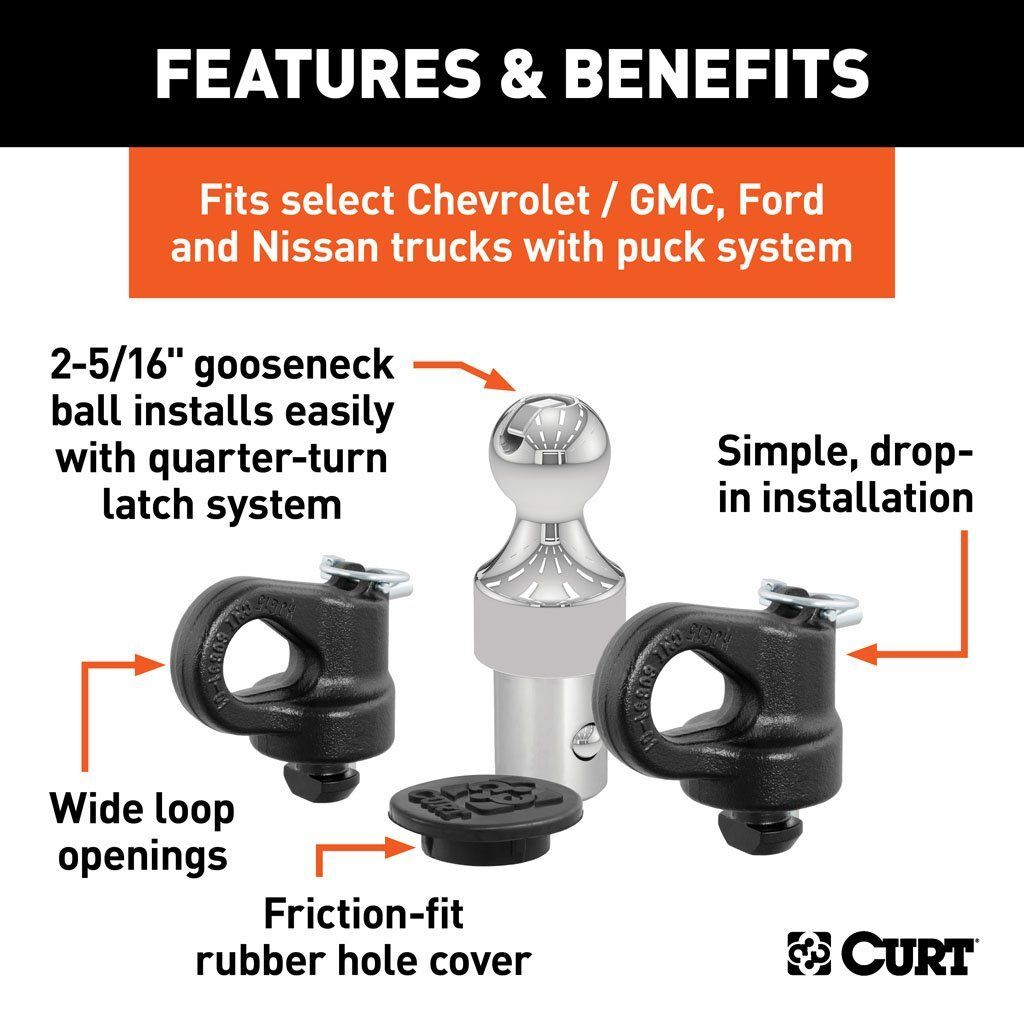 OEM Puck System 2-5/16" Gooseneck Kit (Chevrolet, Ford, GMC, Nissan)