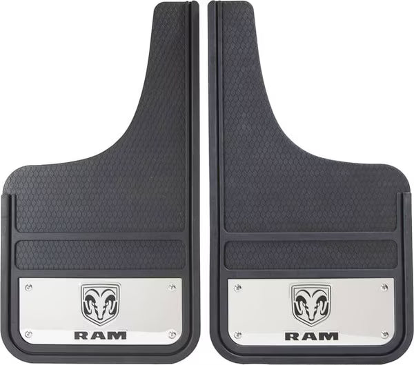 TRUCK FLAP DODGE RAM FRONT PLASTICOLOR STAINLESS UNIVERSAL LOGO