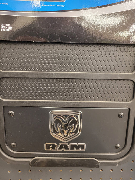 BLACK METAL MUD FLAPS FRONT 12X23 WITH RAM LOGO