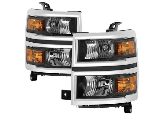 Spyder OEM Style Headlights Black Trim 14-15 Chevy 1500