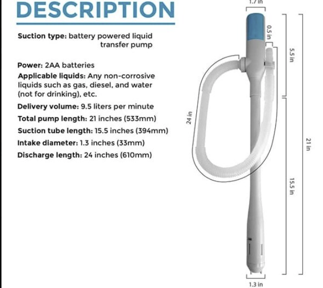 FUEL TRANSFER PUMP TRHA01 - BATTERY POWERED